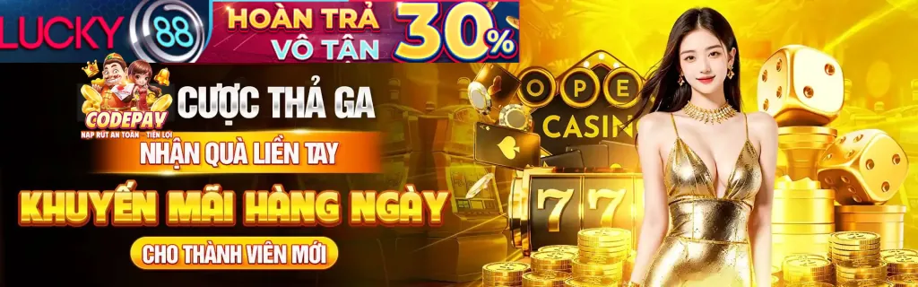 Hình ảnh giới thiệu thương hiệu Lucky88 Best - Nền tảng cá cược trực tuyến uy tín hàng đầu Việt Nam, với các trò chơi xổ số, thể thao, casino.